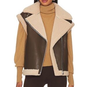 Heartloom Revolve Xander Faux Leather Vest in Coco